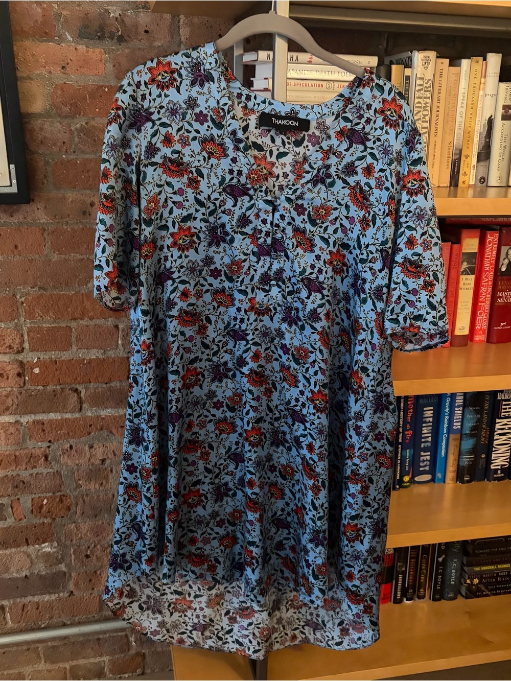 Thakoon Light Blue Floral Short-Sleeve Dress